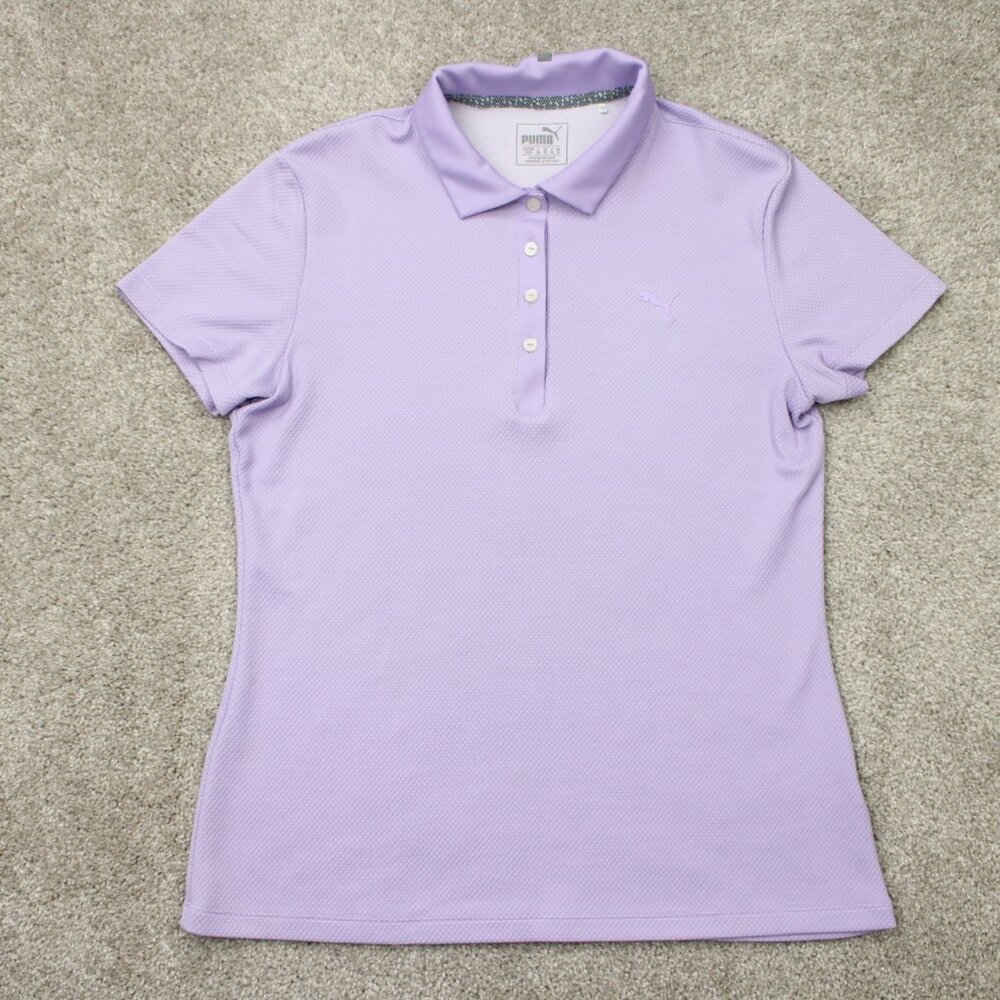 Puma Polo Shirt Womens Medium Purple DryCell Golf‎ Short Sleeve Pullover